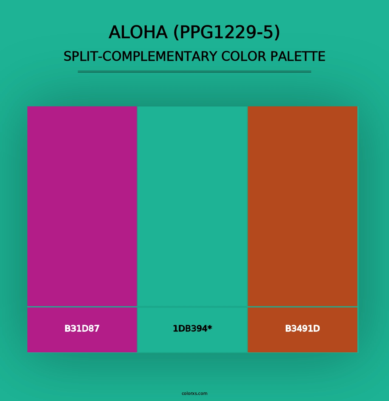 Aloha (PPG1229-5) - Split-Complementary Color Palette