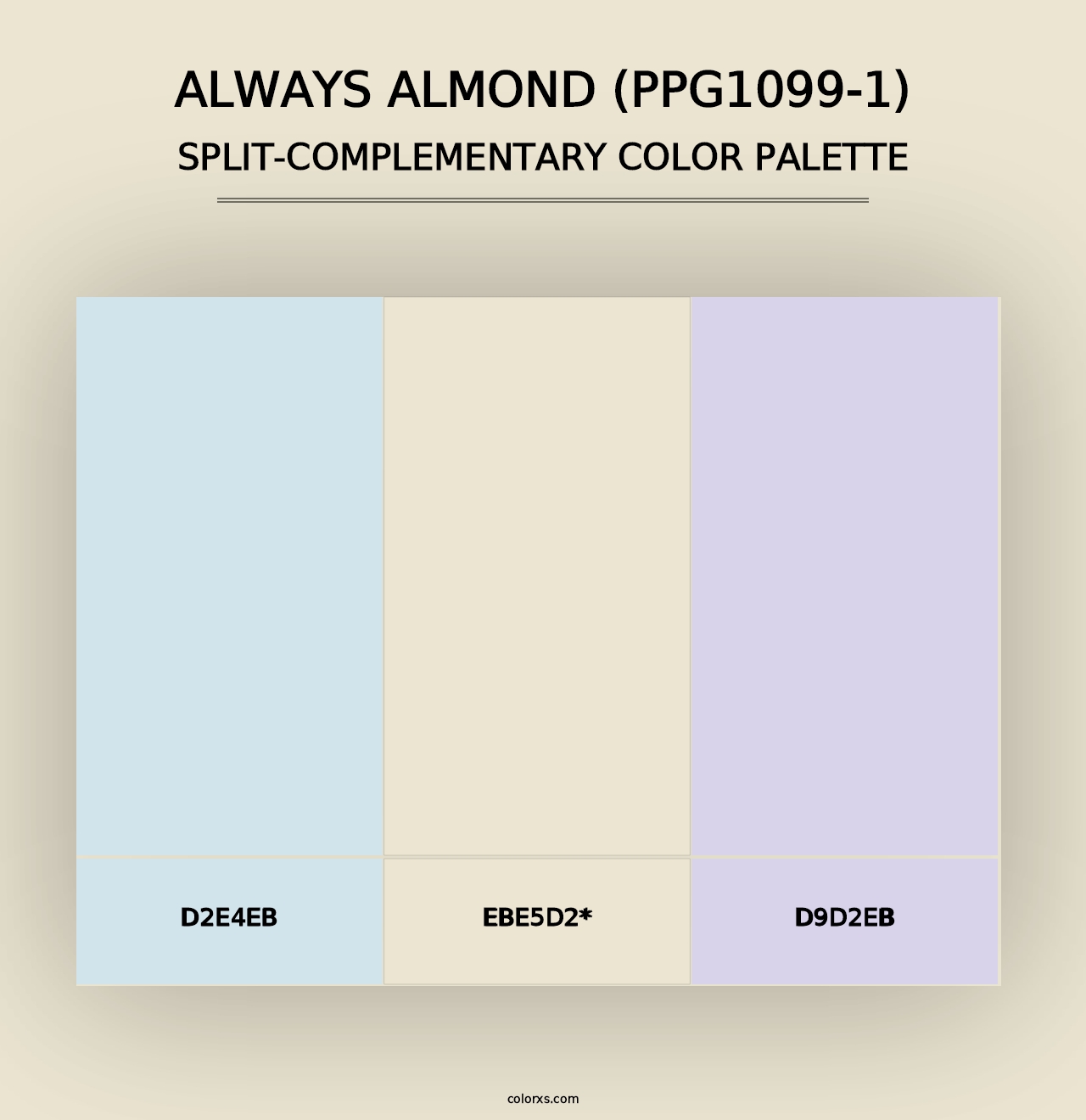 Always Almond (PPG1099-1) - Split-Complementary Color Palette