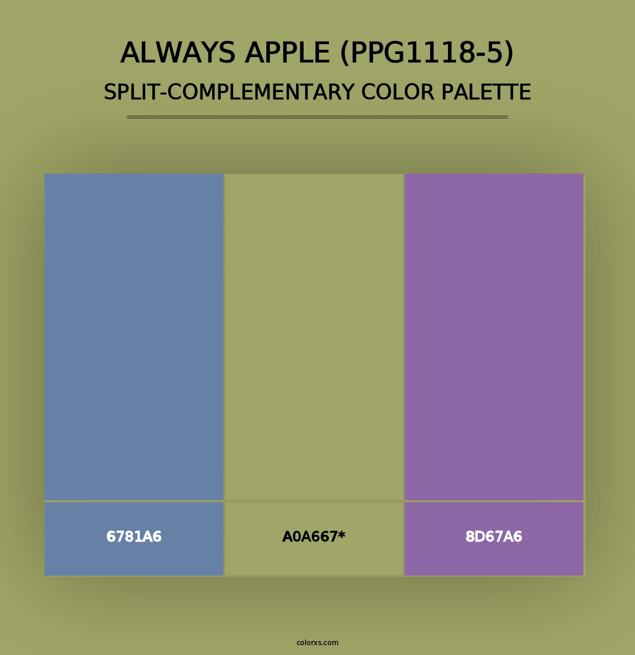 Always Apple (PPG1118-5) - Split-Complementary Color Palette