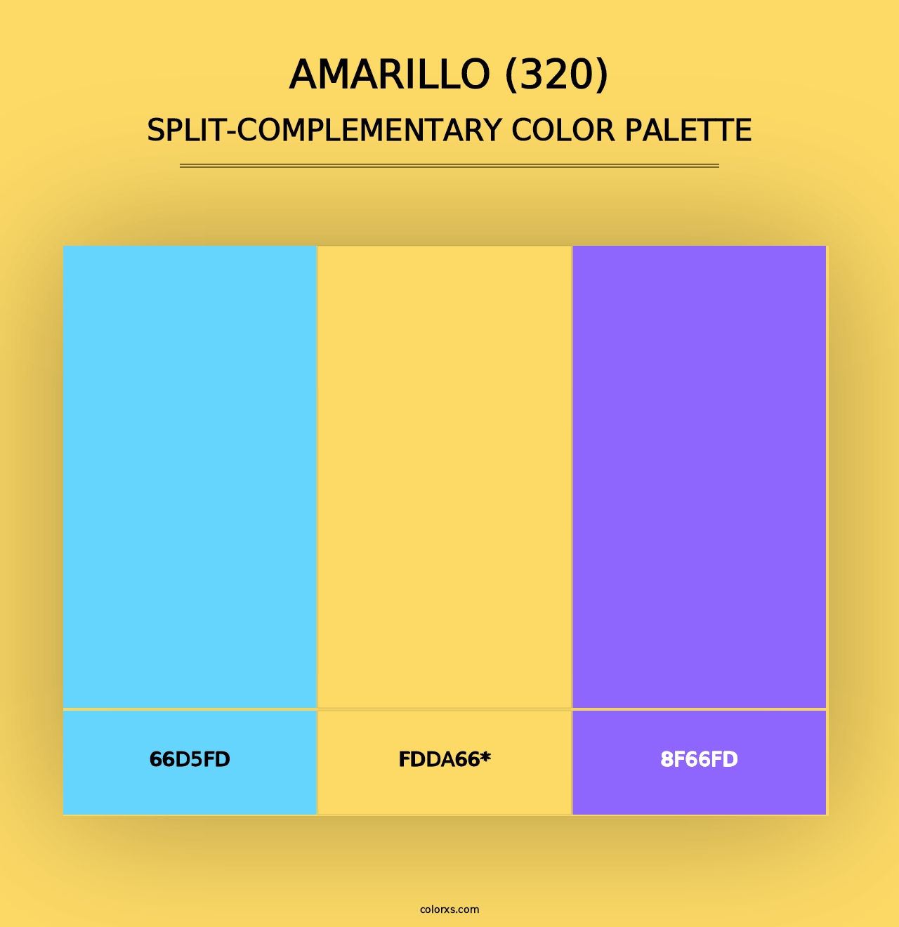 Amarillo (320) - Split-Complementary Color Palette