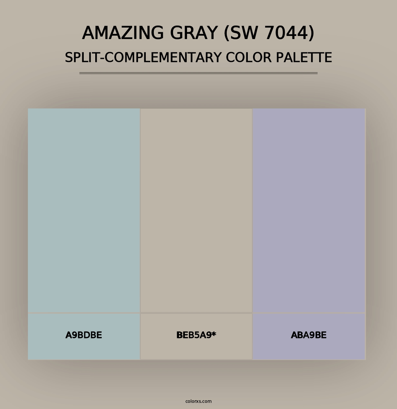 Amazing Gray (SW 7044) - Split-Complementary Color Palette