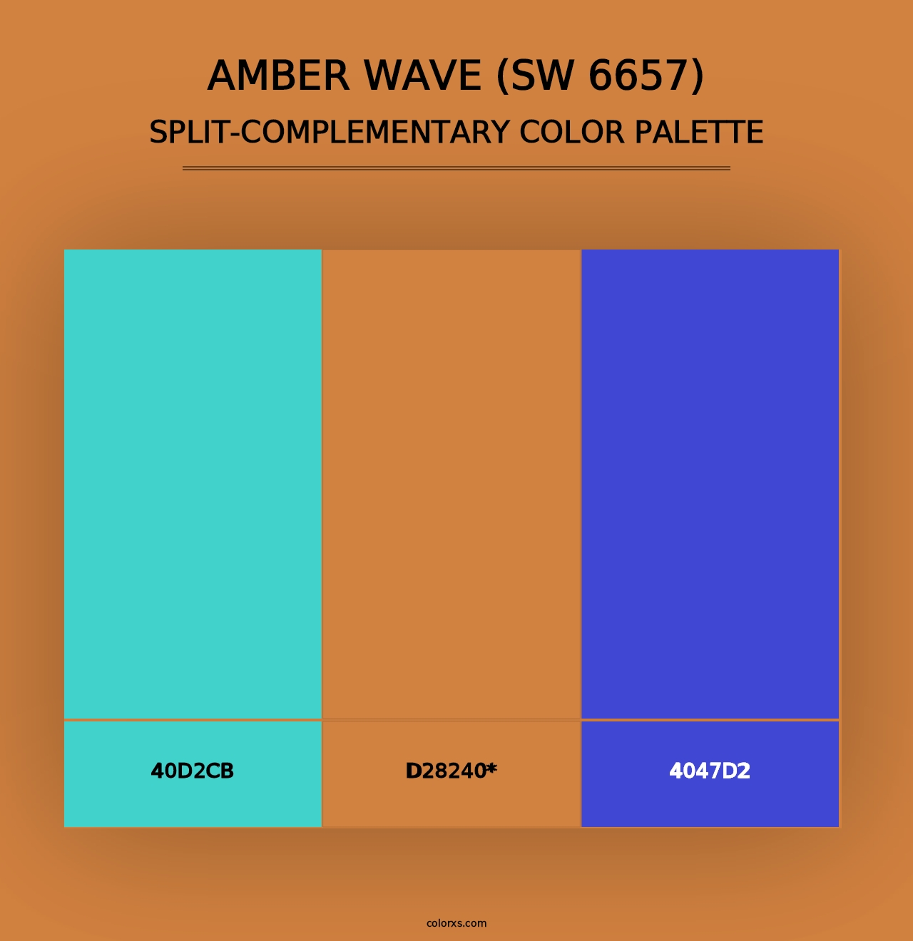 Amber Wave (SW 6657) - Split-Complementary Color Palette