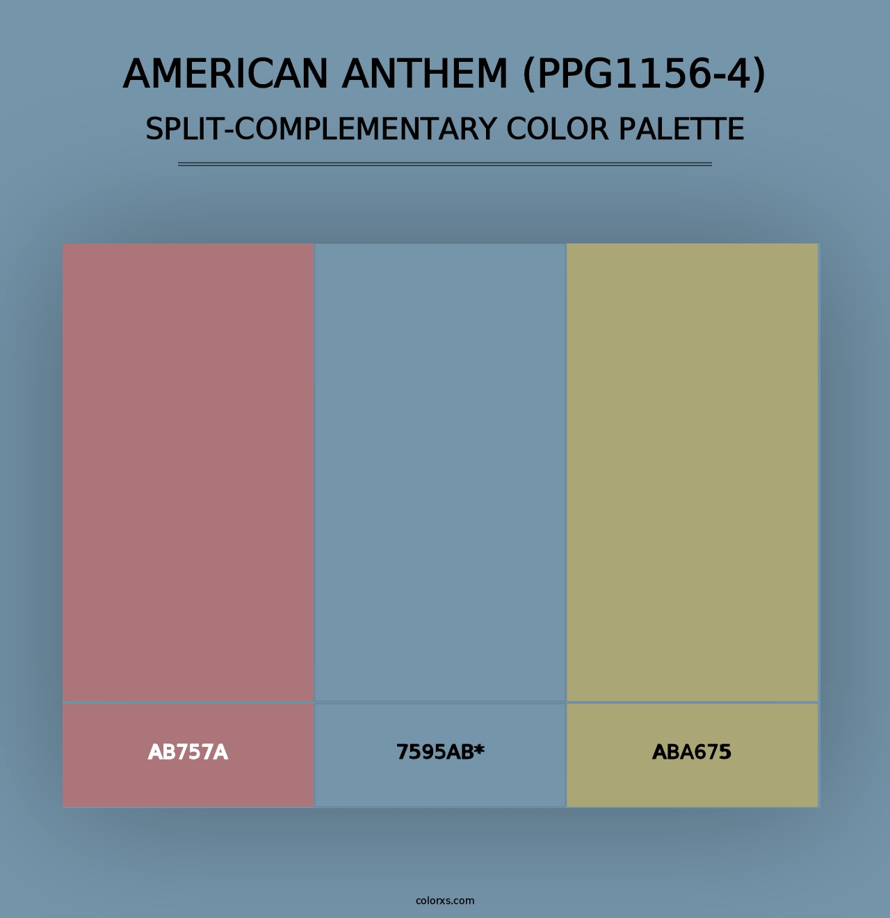 American Anthem (PPG1156-4) - Split-Complementary Color Palette