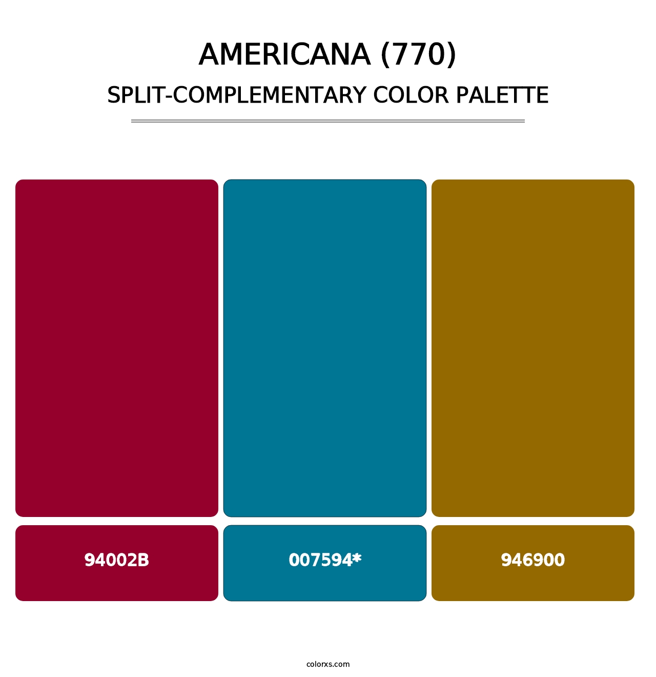 Americana (770) - Split-Complementary Color Palette