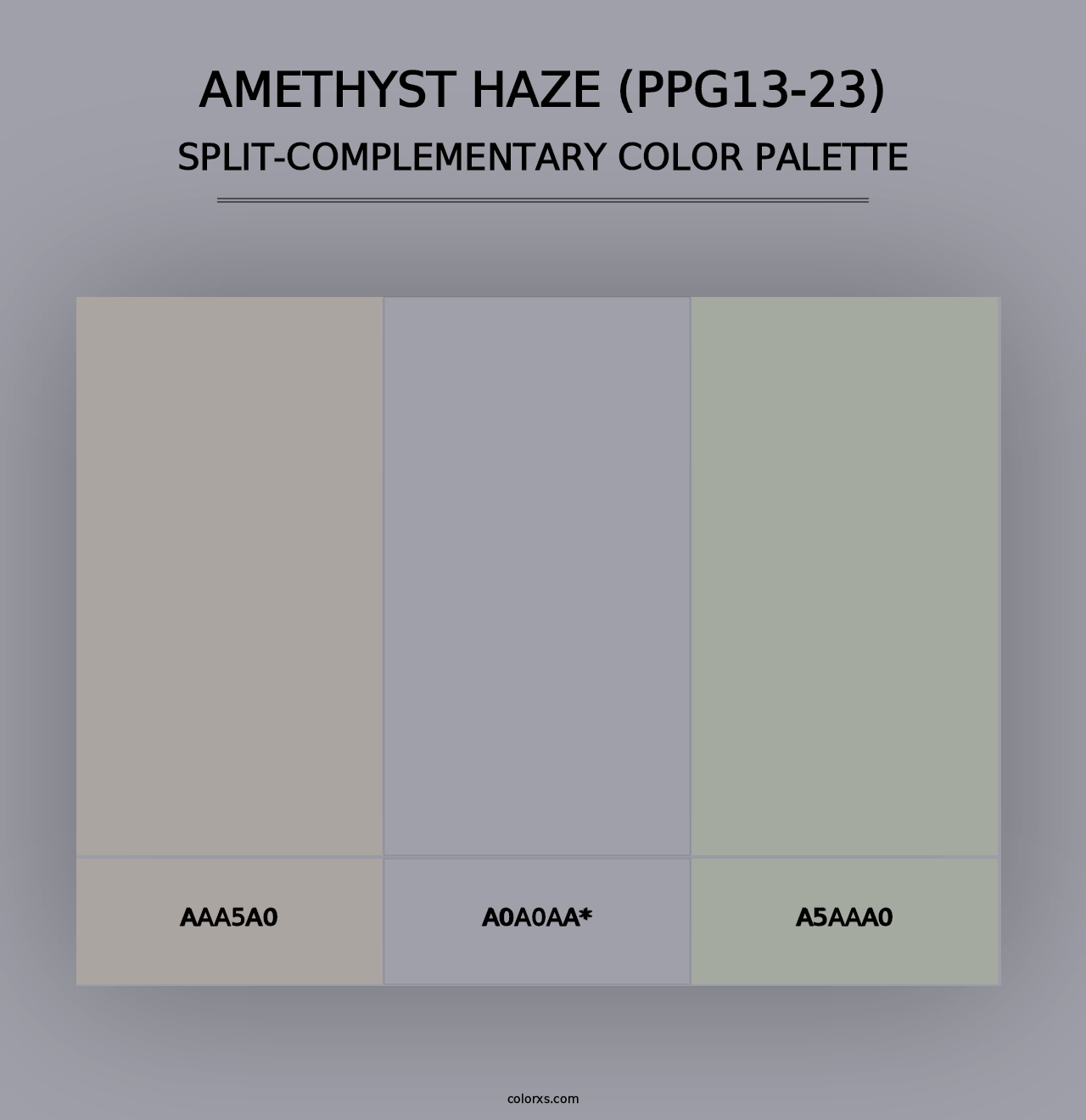 Amethyst Haze (PPG13-23) - Split-Complementary Color Palette