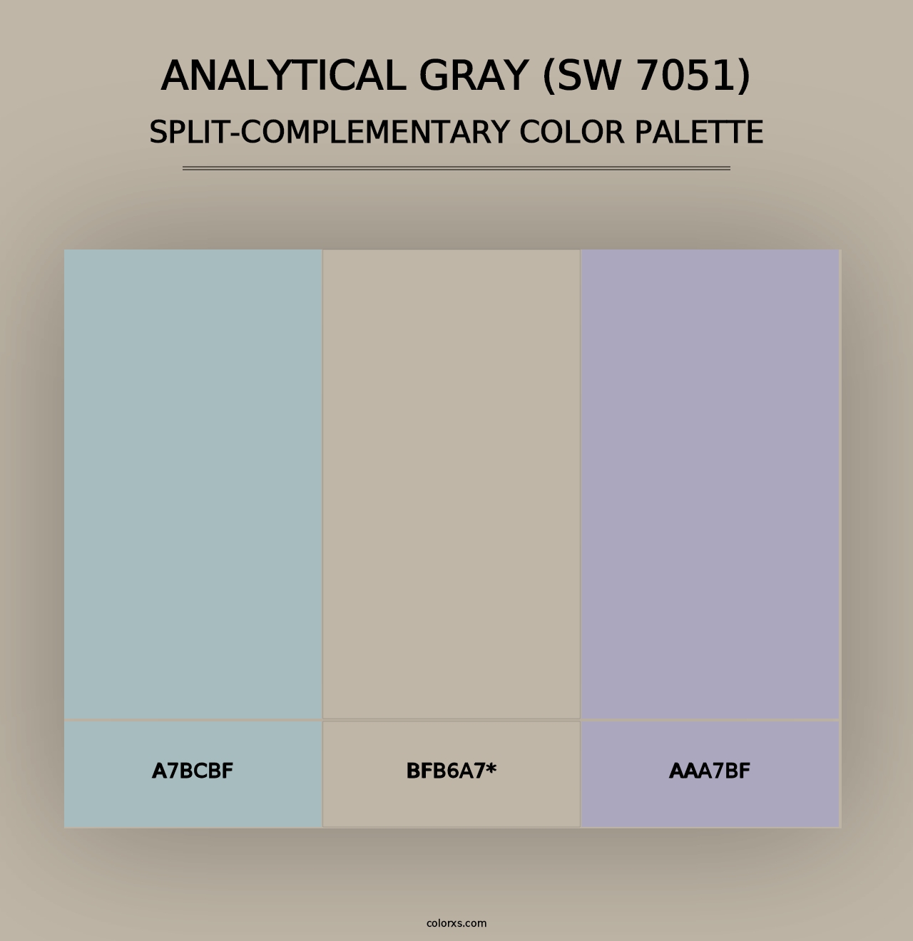 Analytical Gray (SW 7051) - Split-Complementary Color Palette