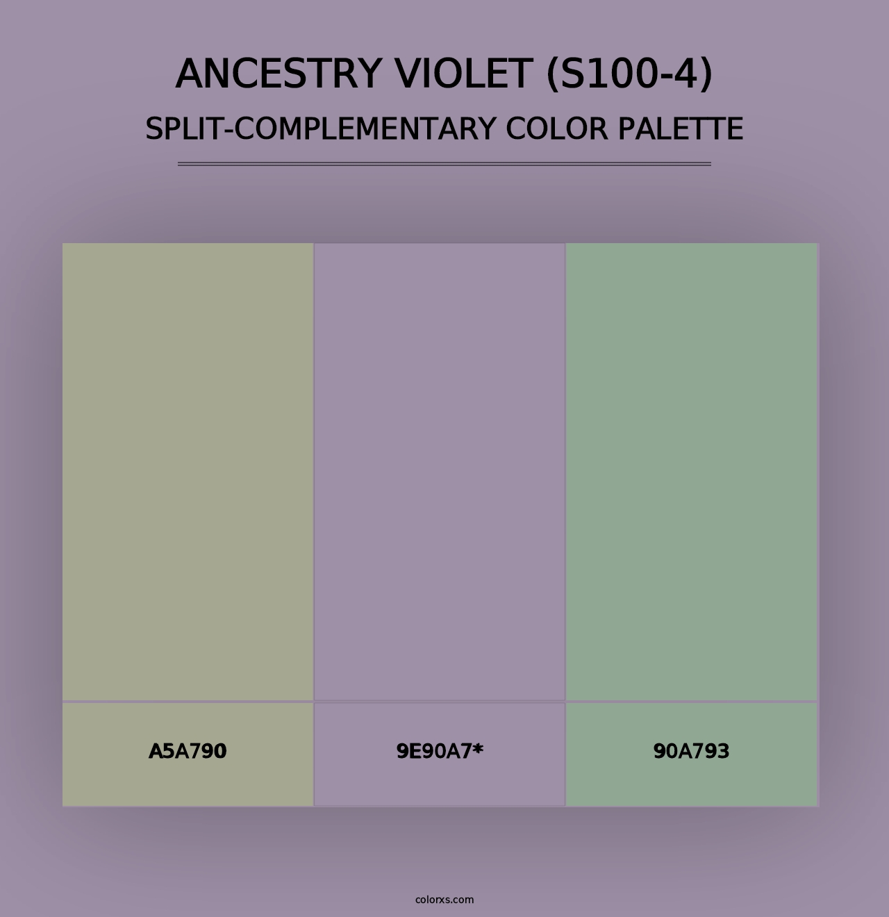 Ancestry Violet (S100-4) - Split-Complementary Color Palette