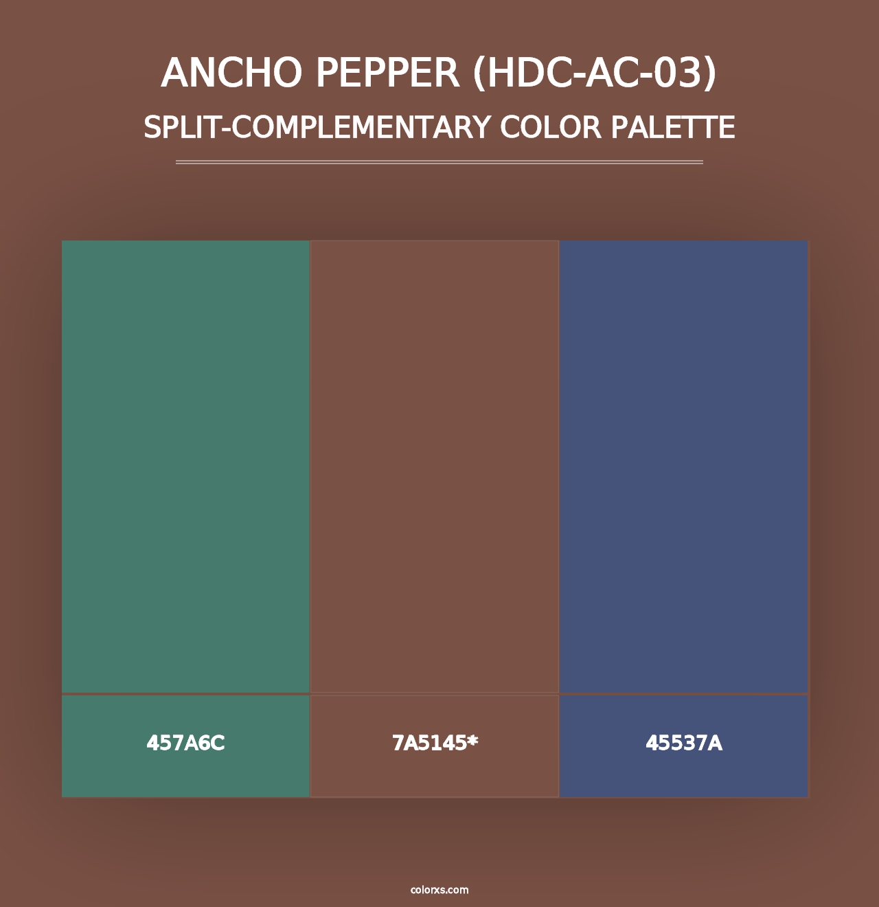 Ancho Pepper (HDC-AC-03) - Split-Complementary Color Palette