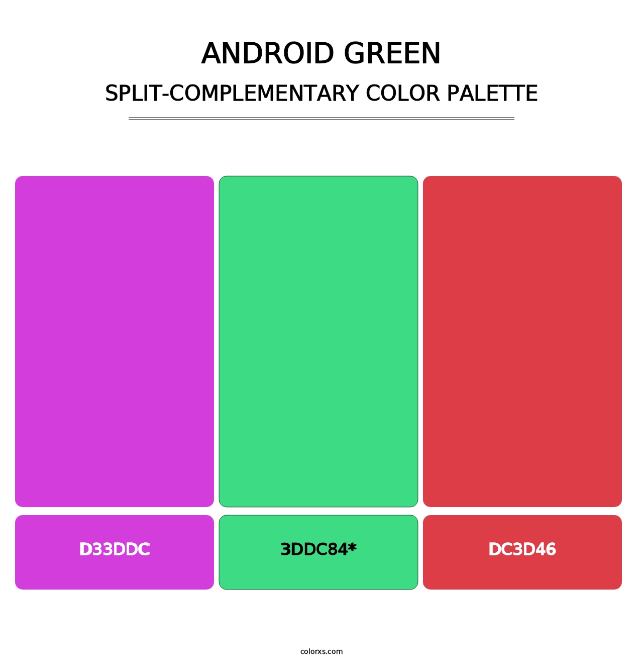 Android Green - Split-Complementary Color Palette