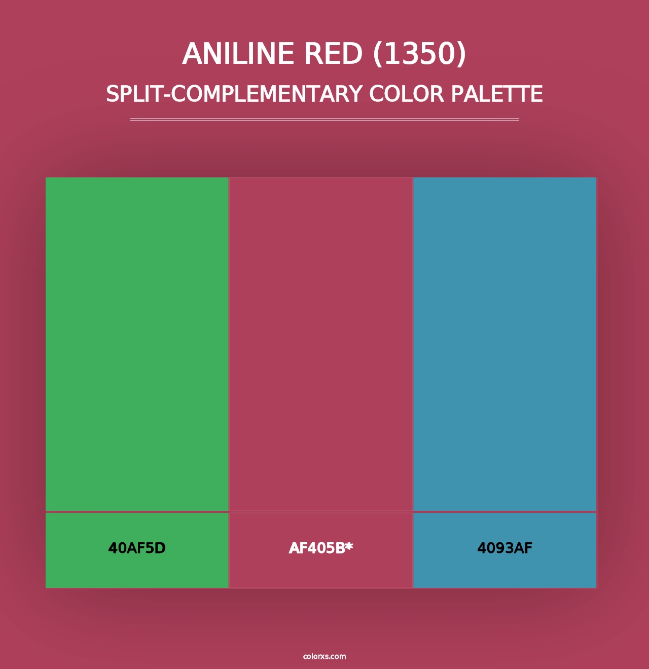 Aniline Red (1350) - Split-Complementary Color Palette