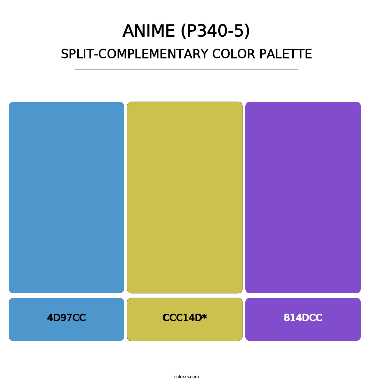 Anime (P340-5) - Split-Complementary Color Palette