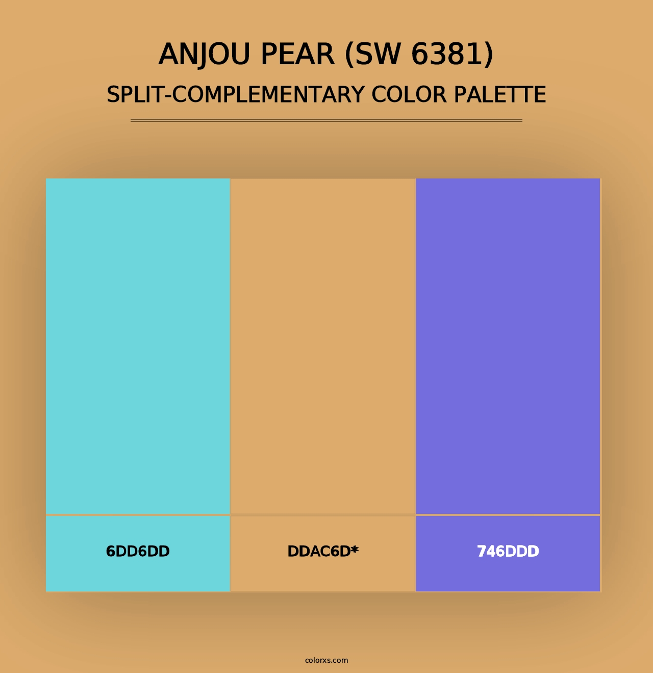 Anjou Pear (SW 6381) - Split-Complementary Color Palette