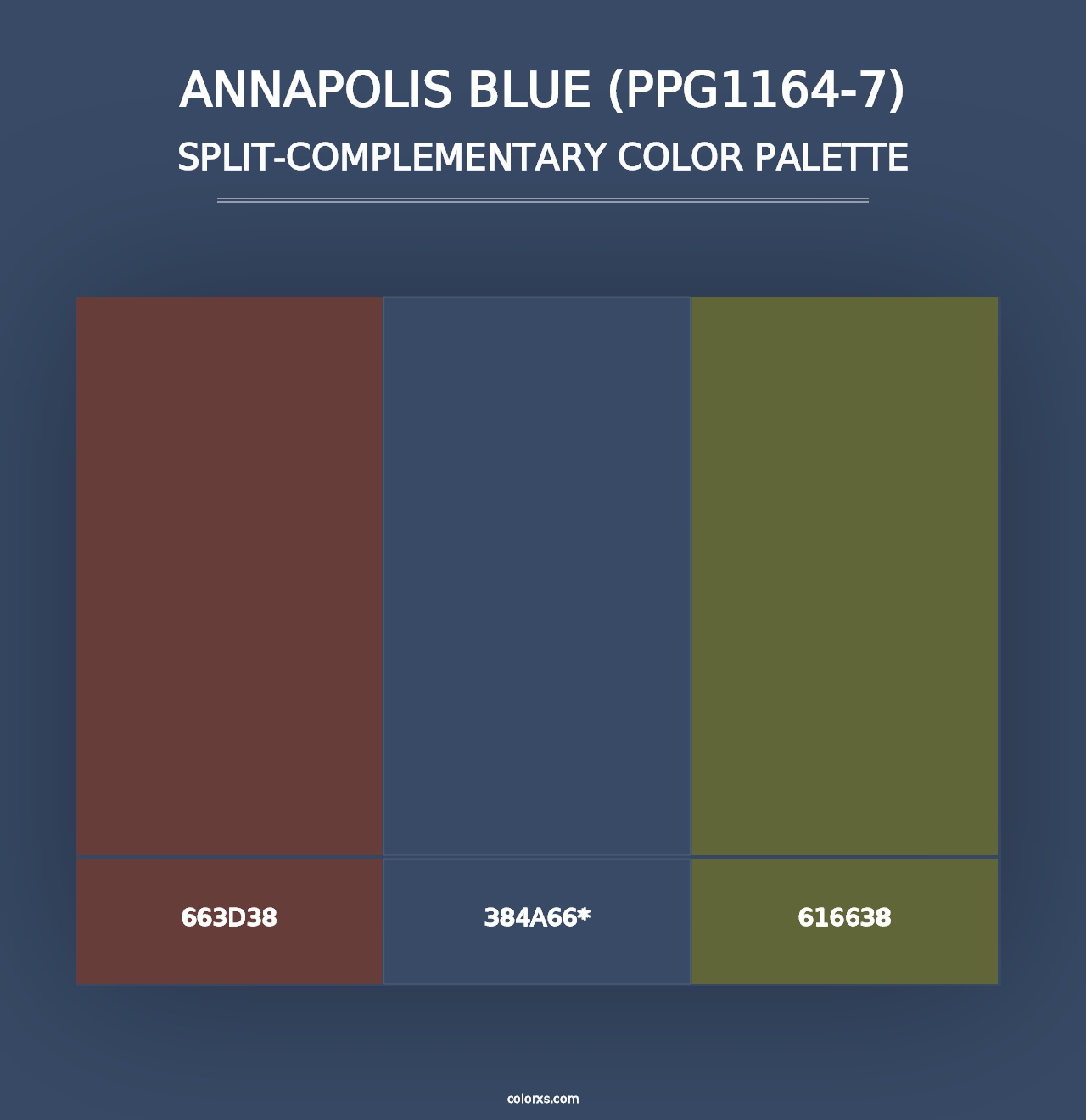 Annapolis Blue (PPG1164-7) - Split-Complementary Color Palette