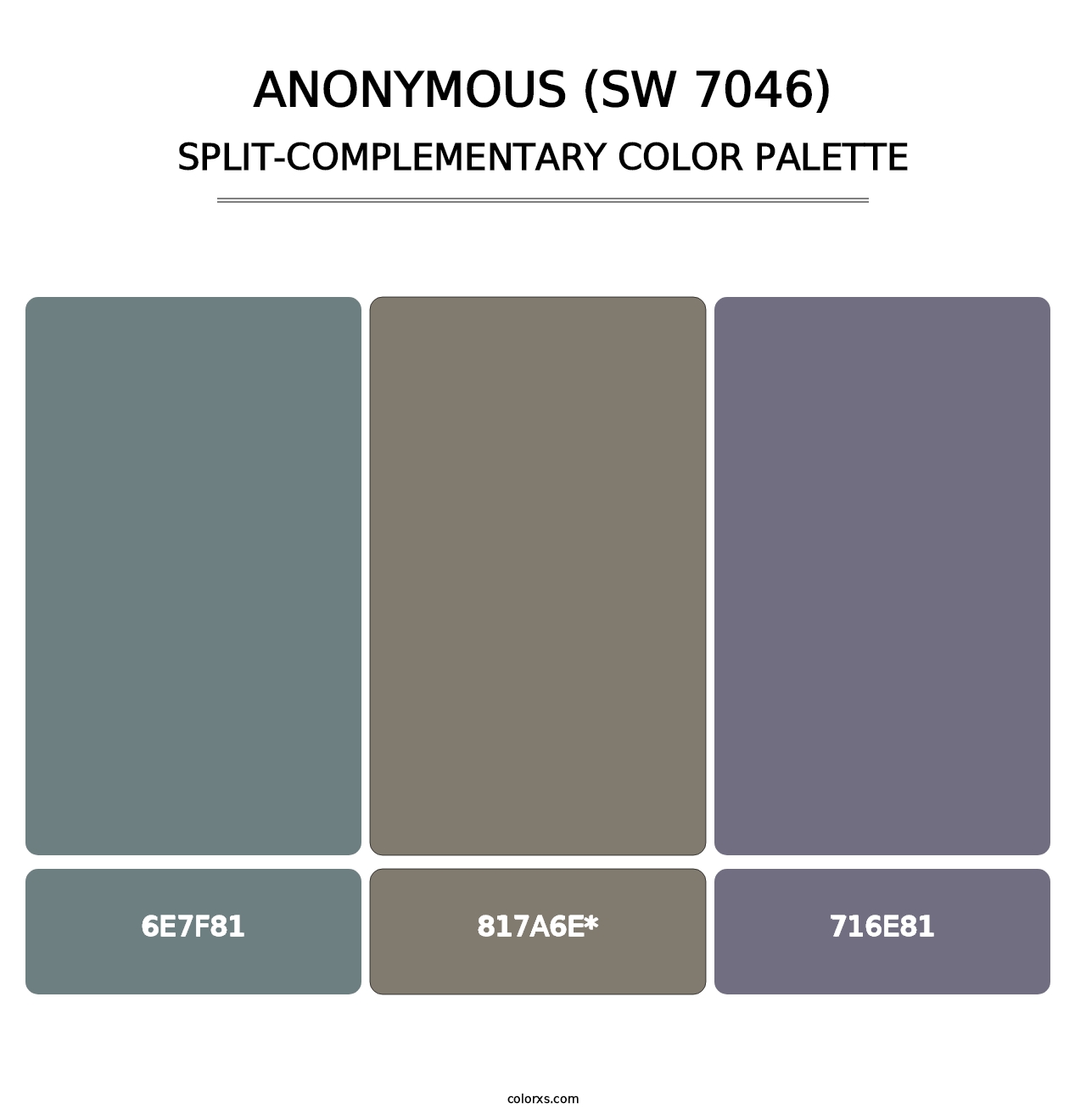 Anonymous (SW 7046) - Split-Complementary Color Palette