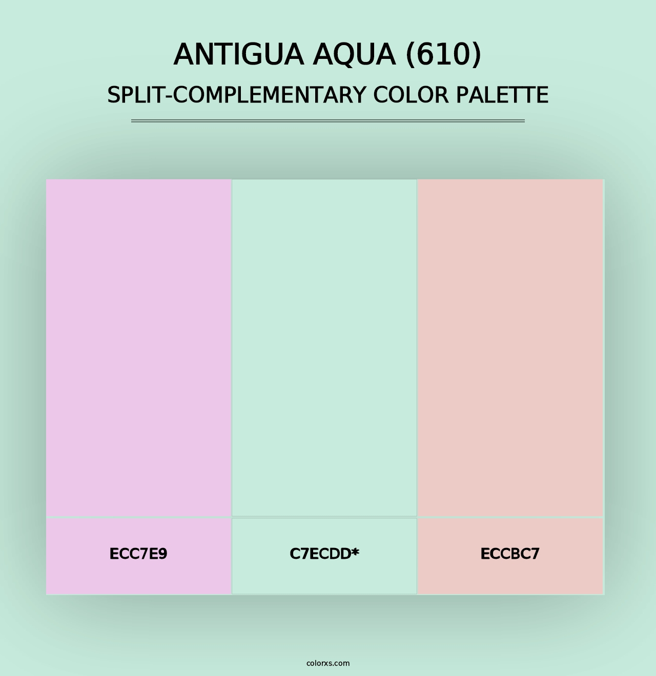 Antigua Aqua (610) - Split-Complementary Color Palette