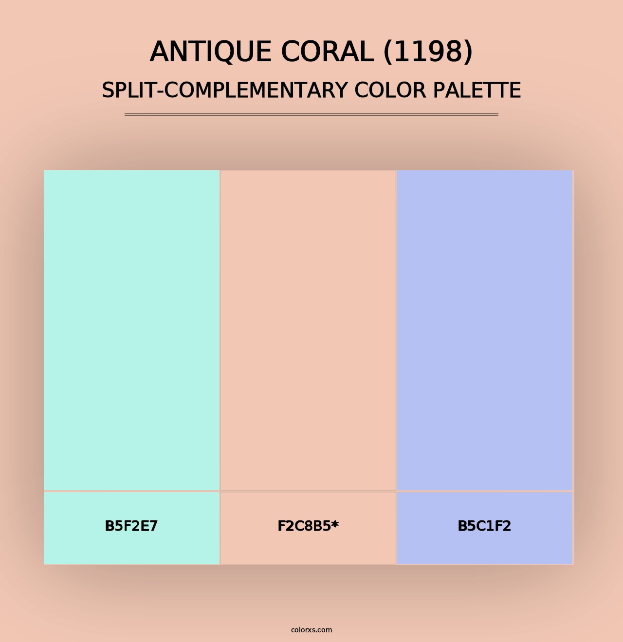 Antique Coral (1198) - Split-Complementary Color Palette