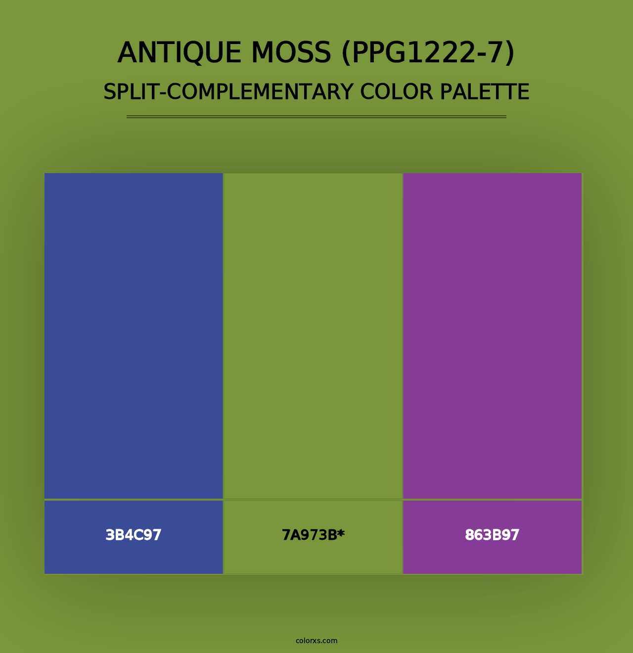 Antique Moss (PPG1222-7) - Split-Complementary Color Palette