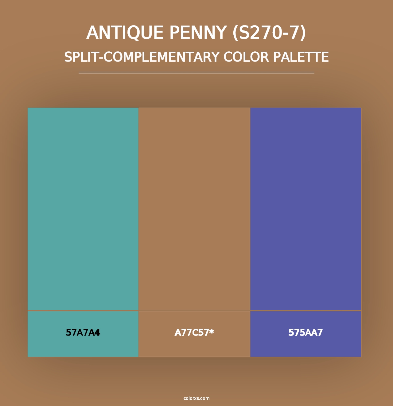 Antique Penny (S270-7) - Split-Complementary Color Palette