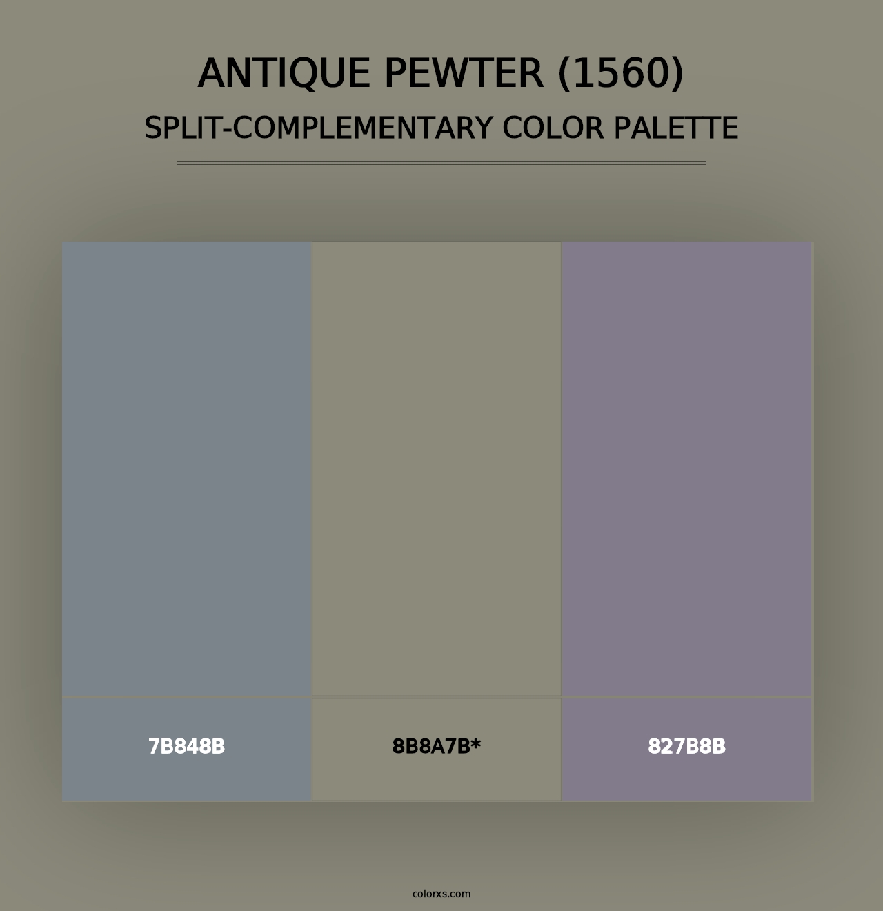 Antique Pewter (1560) - Split-Complementary Color Palette