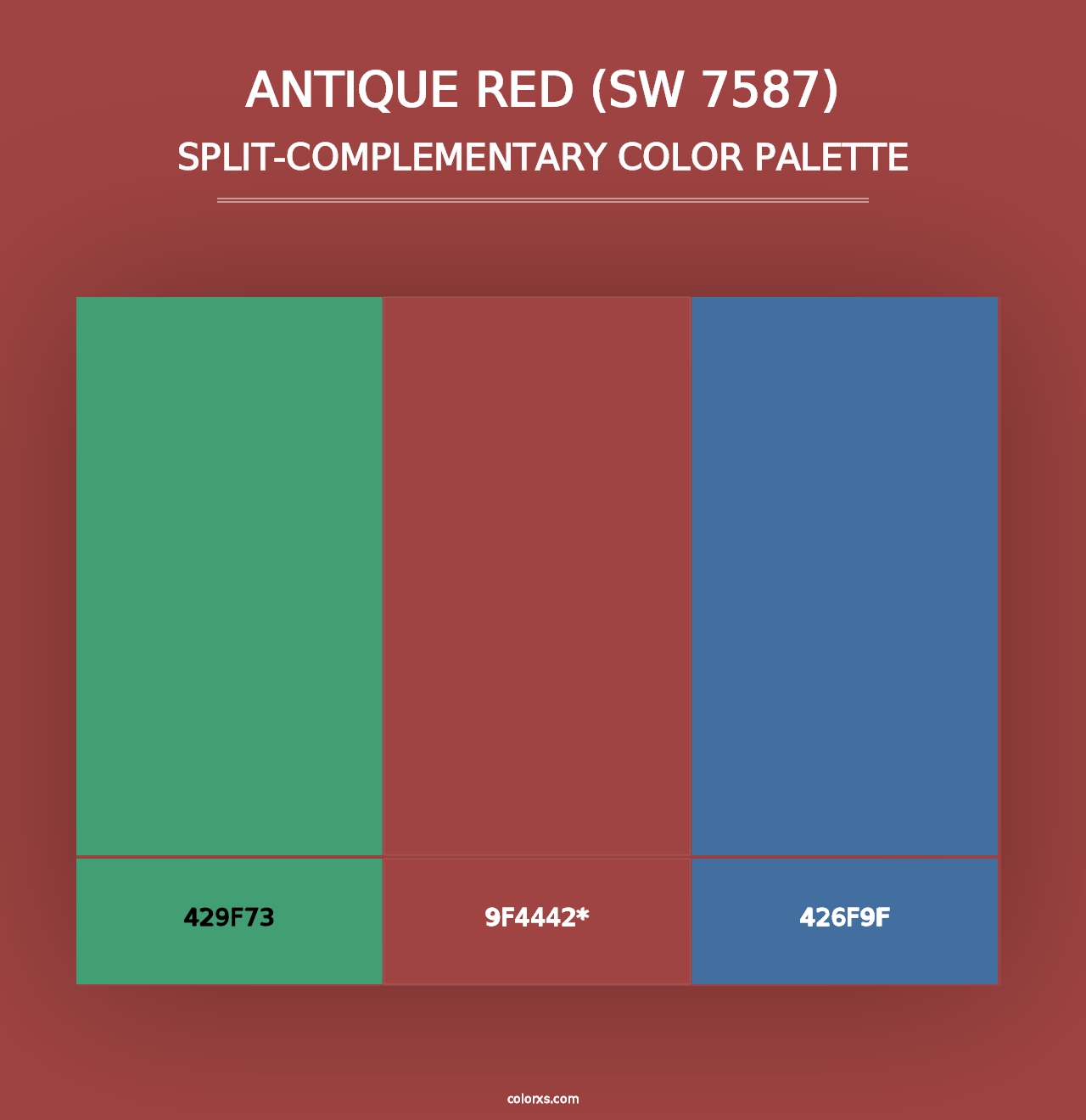 Antique Red (SW 7587) - Split-Complementary Color Palette