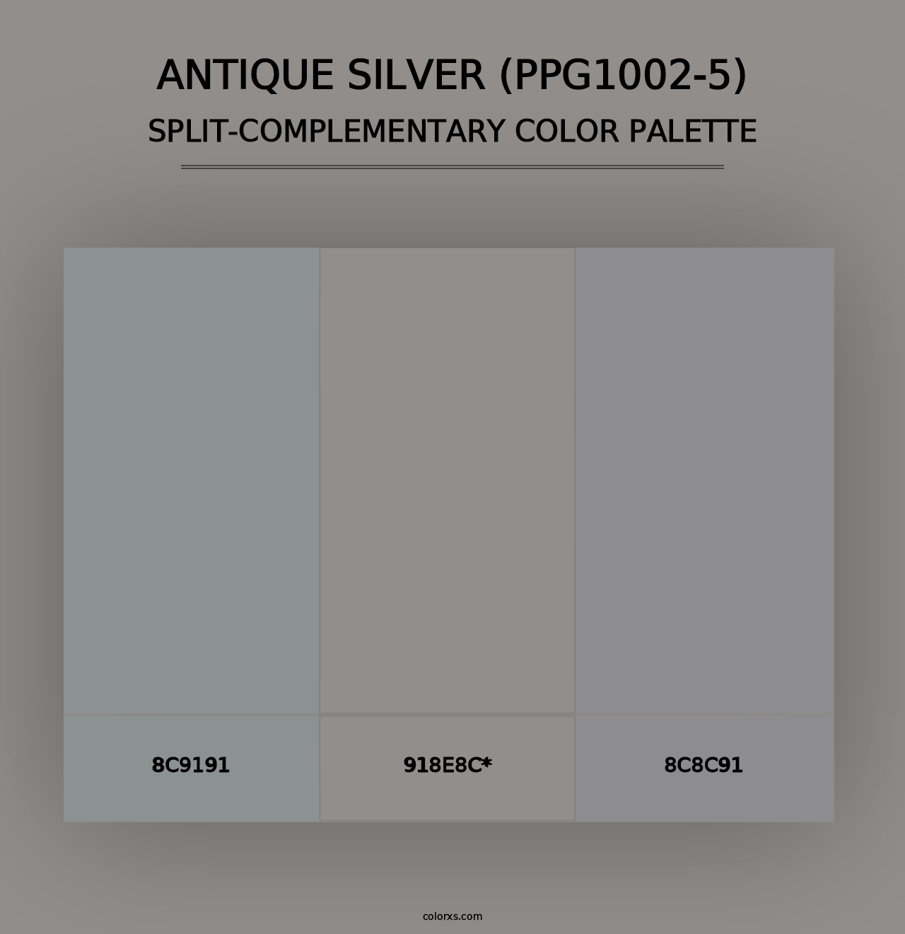 Antique Silver (PPG1002-5) - Split-Complementary Color Palette