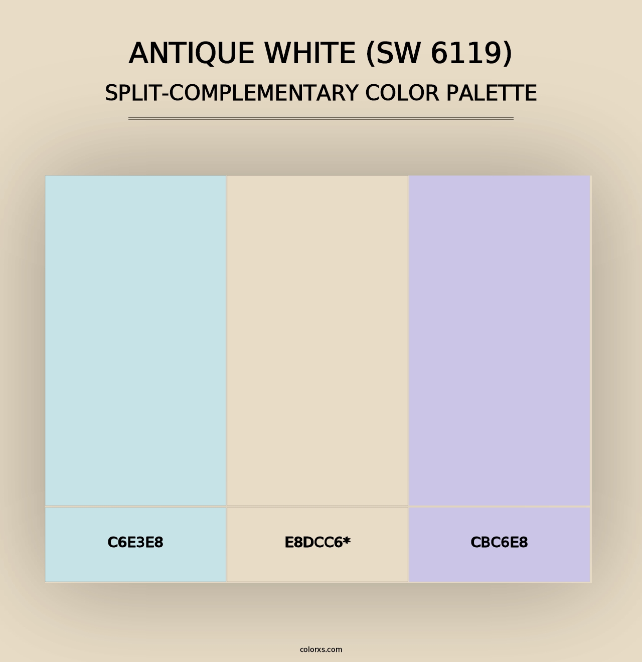 Antique White (SW 6119) - Split-Complementary Color Palette