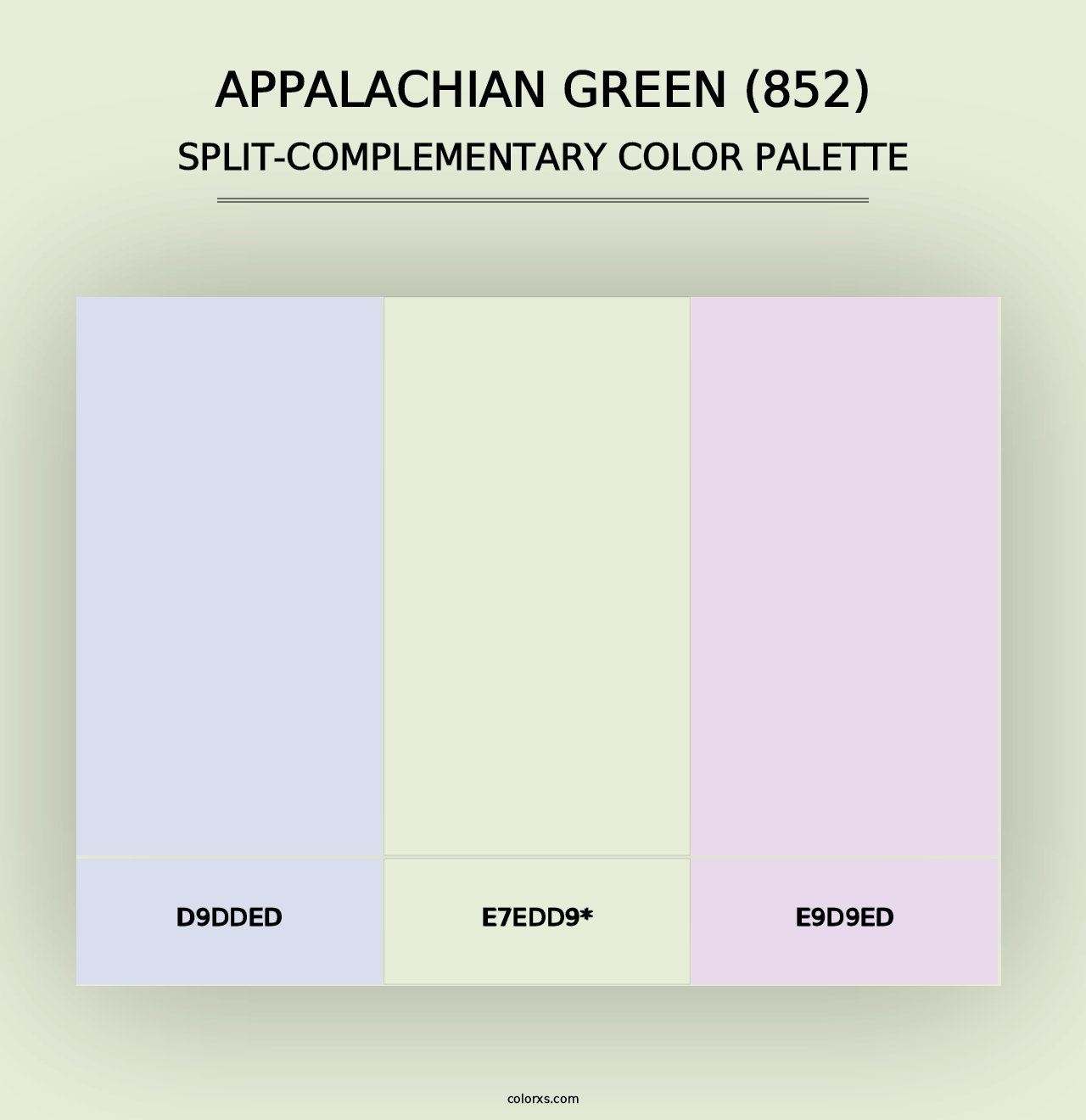 Appalachian Green (852) - Split-Complementary Color Palette