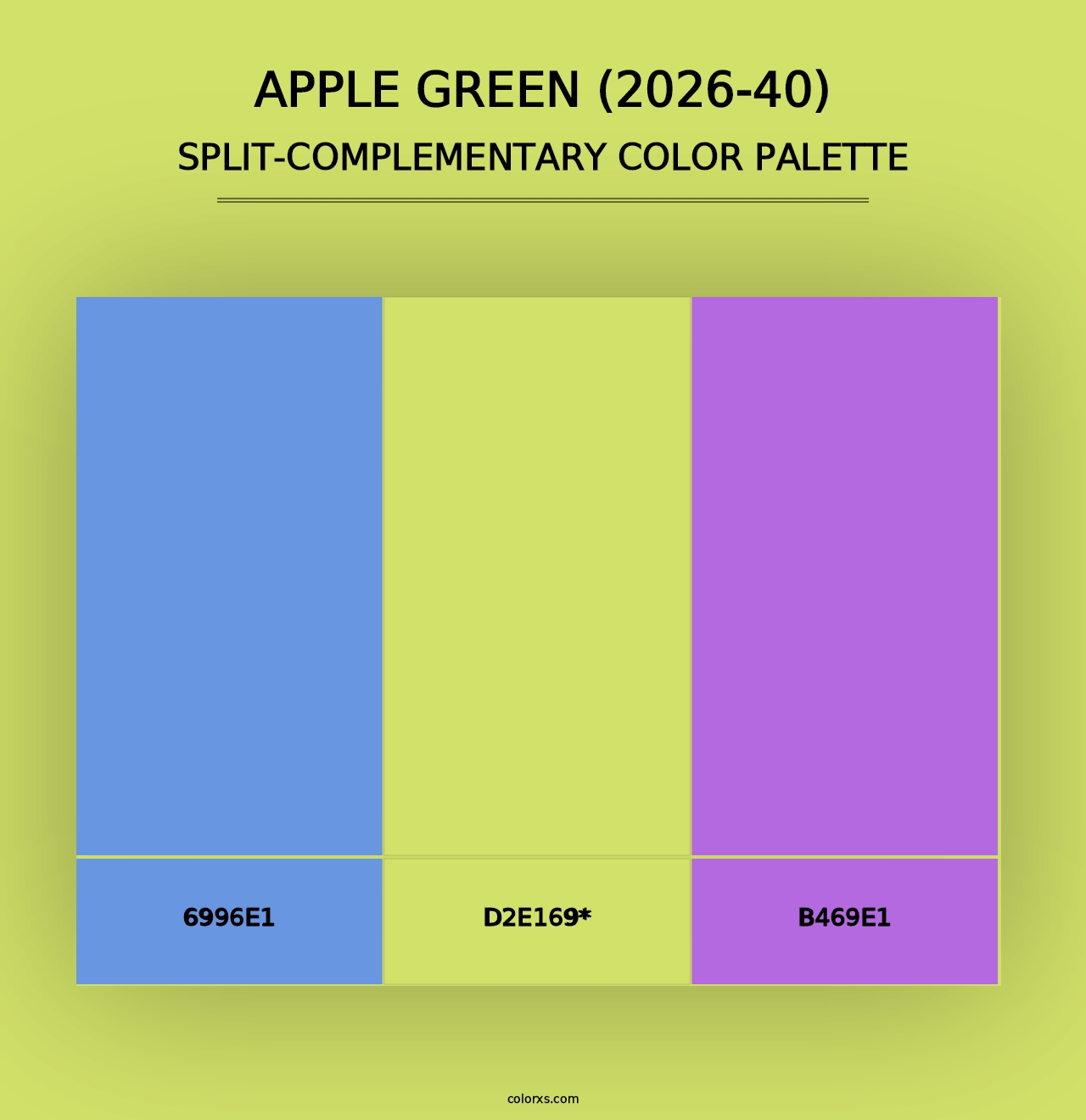 Apple Green (2026-40) - Split-Complementary Color Palette