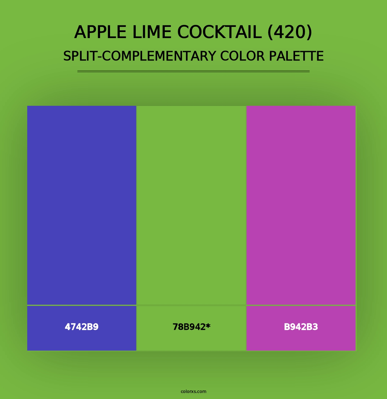 Apple Lime Cocktail (420) - Split-Complementary Color Palette