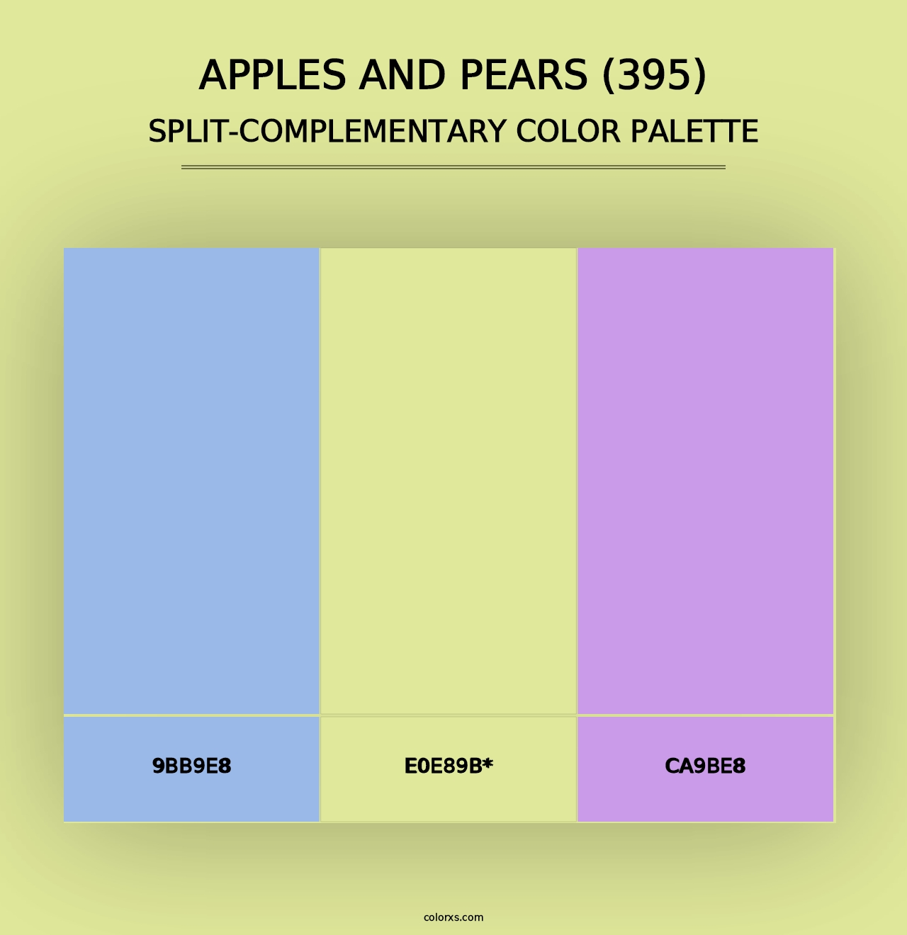 Apples and Pears (395) - Split-Complementary Color Palette