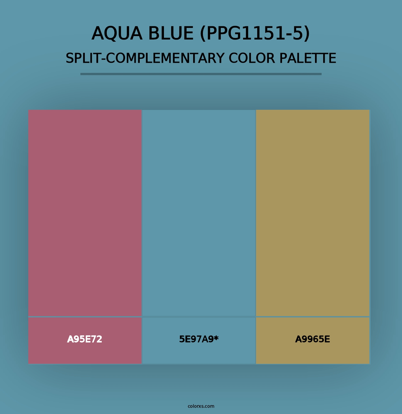 Aqua Blue (PPG1151-5) - Split-Complementary Color Palette