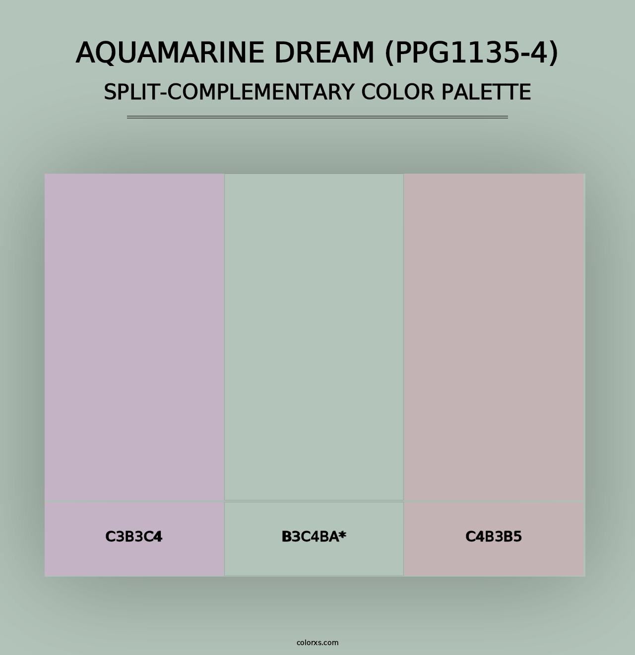 Aquamarine Dream (PPG1135-4) - Split-Complementary Color Palette