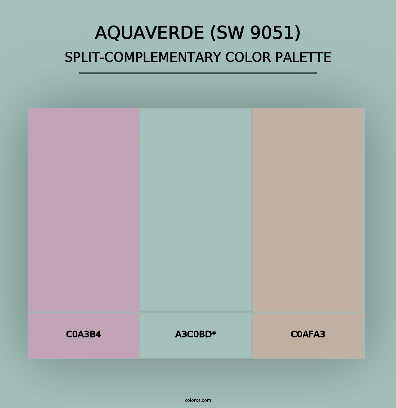 Aquaverde (SW 9051) - Split-Complementary Color Palette