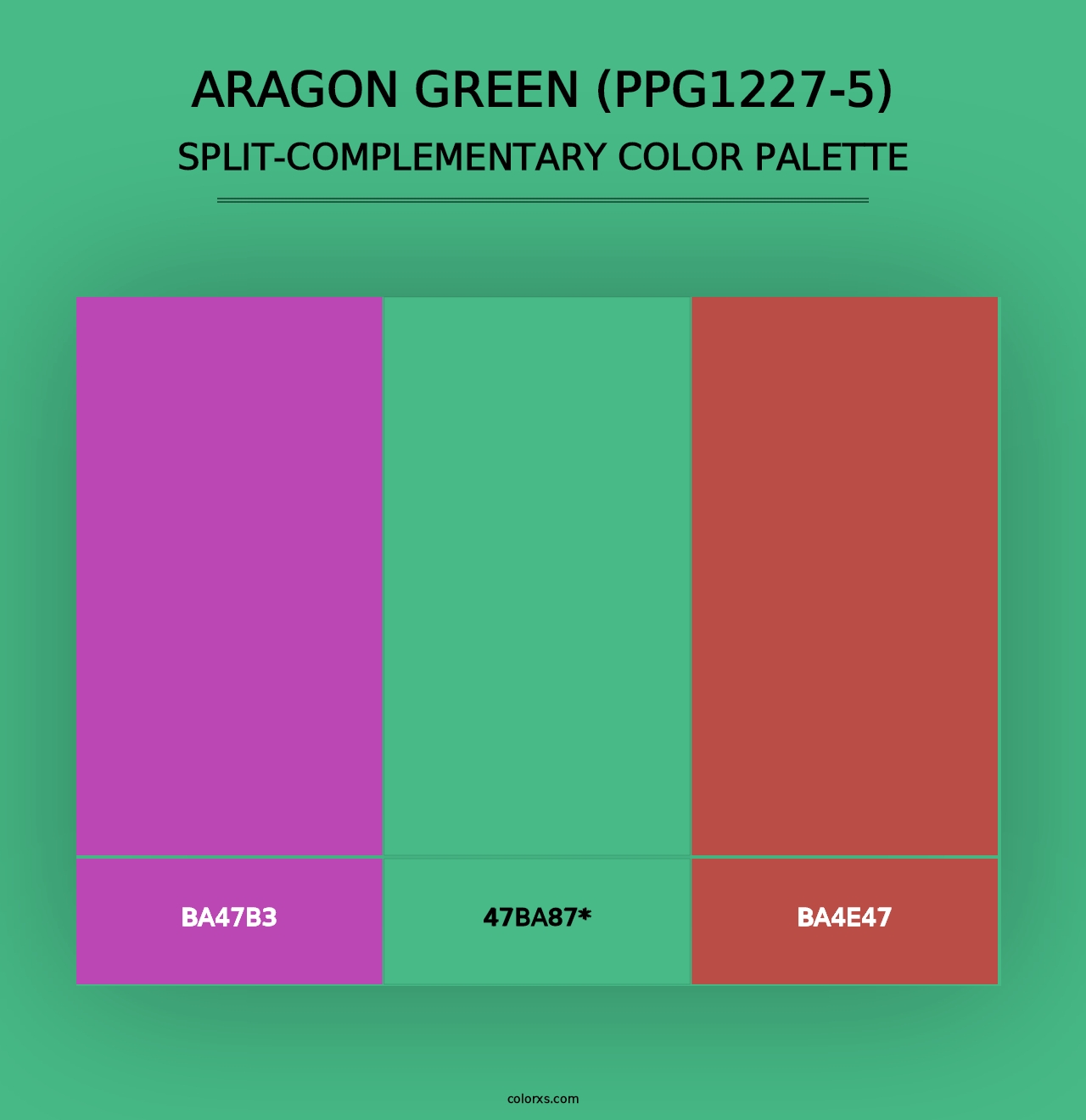 Aragon Green (PPG1227-5) - Split-Complementary Color Palette