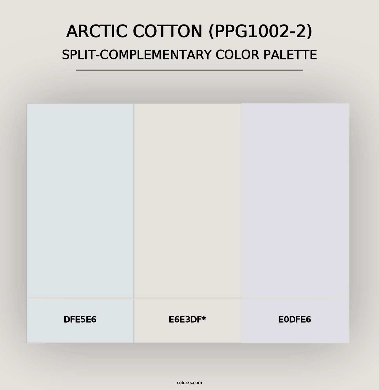 Arctic Cotton (PPG1002-2) - Split-Complementary Color Palette