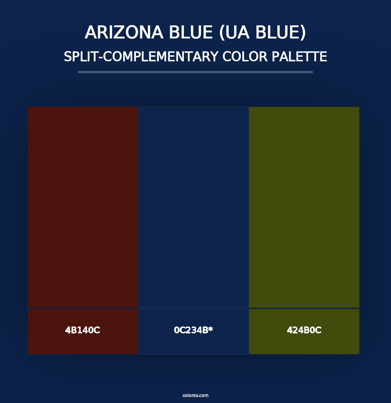 Arizona Blue (UA Blue) - Split-Complementary Color Palette