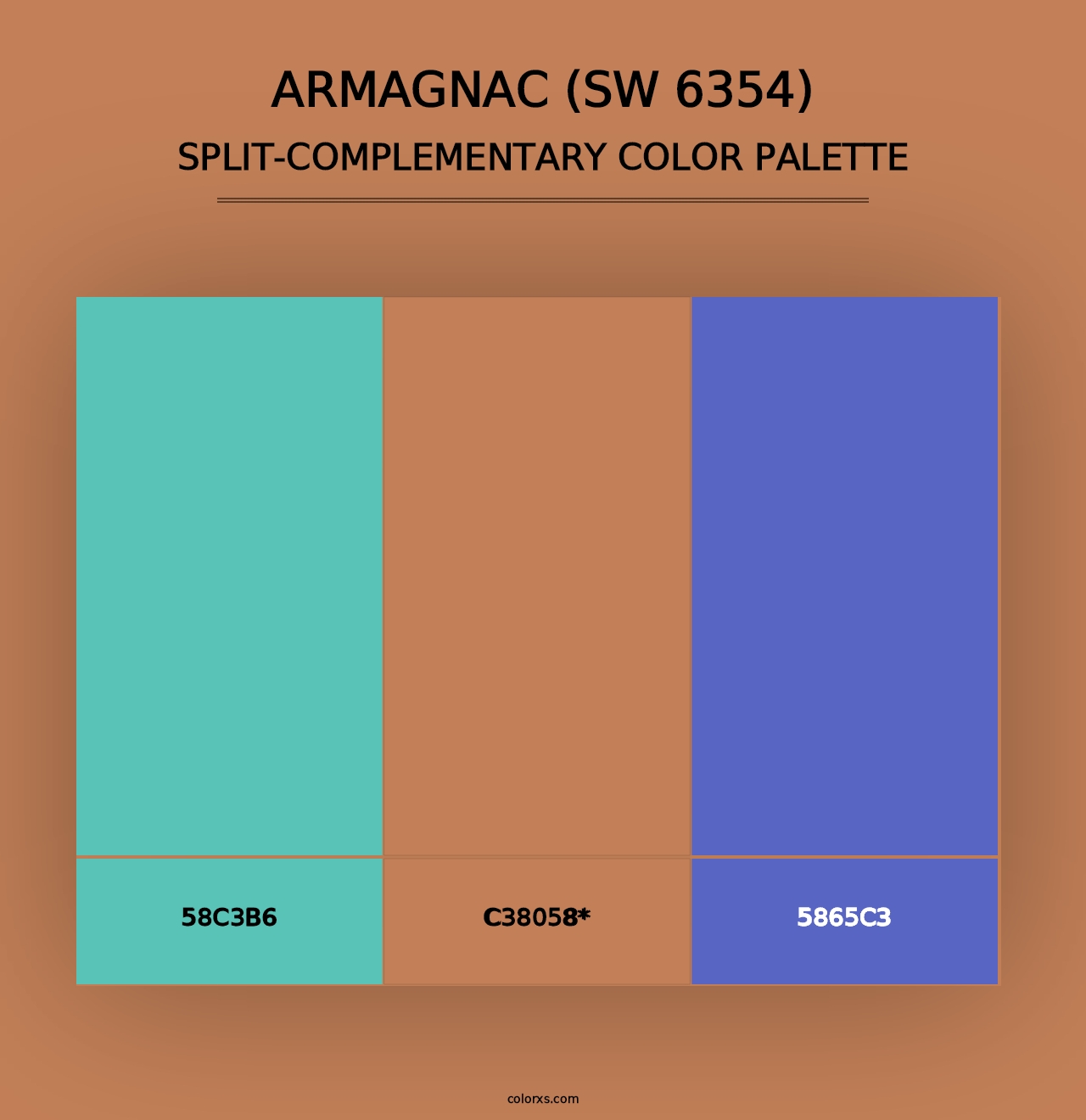 Armagnac (SW 6354) - Split-Complementary Color Palette