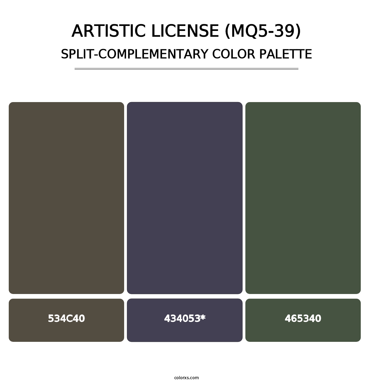 Artistic License (MQ5-39) - Split-Complementary Color Palette