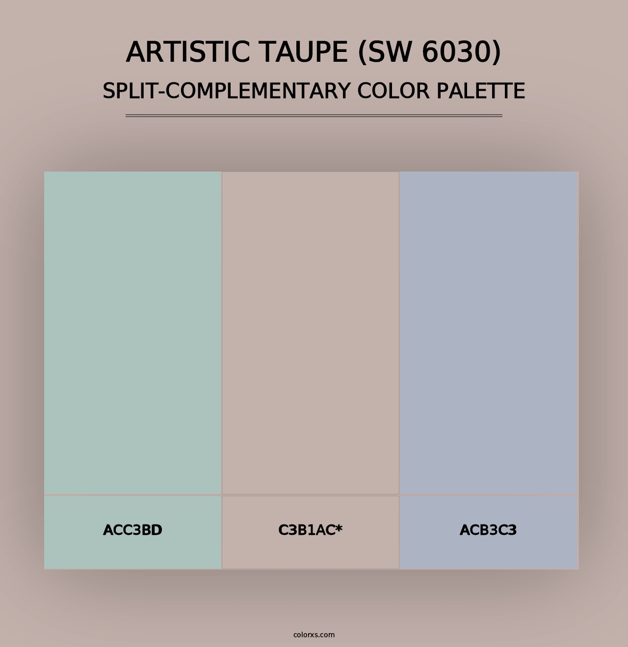 Artistic Taupe (SW 6030) - Split-Complementary Color Palette