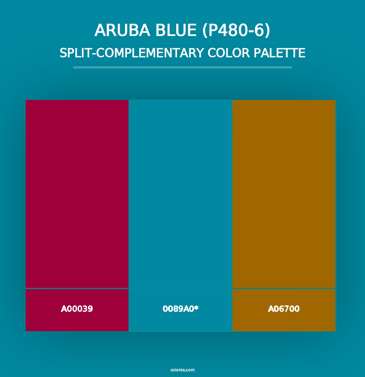 Aruba Blue (P480-6) - Split-Complementary Color Palette