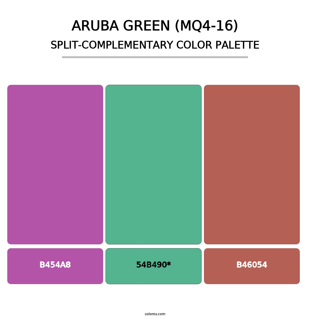 Aruba Green (MQ4-16) - Split-Complementary Color Palette