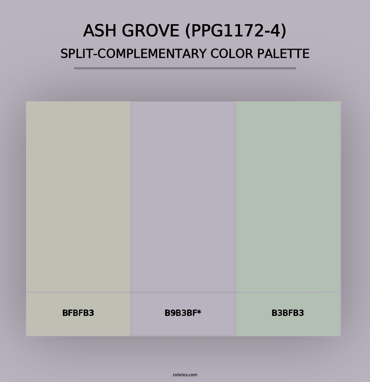 Ash Grove (PPG1172-4) - Split-Complementary Color Palette