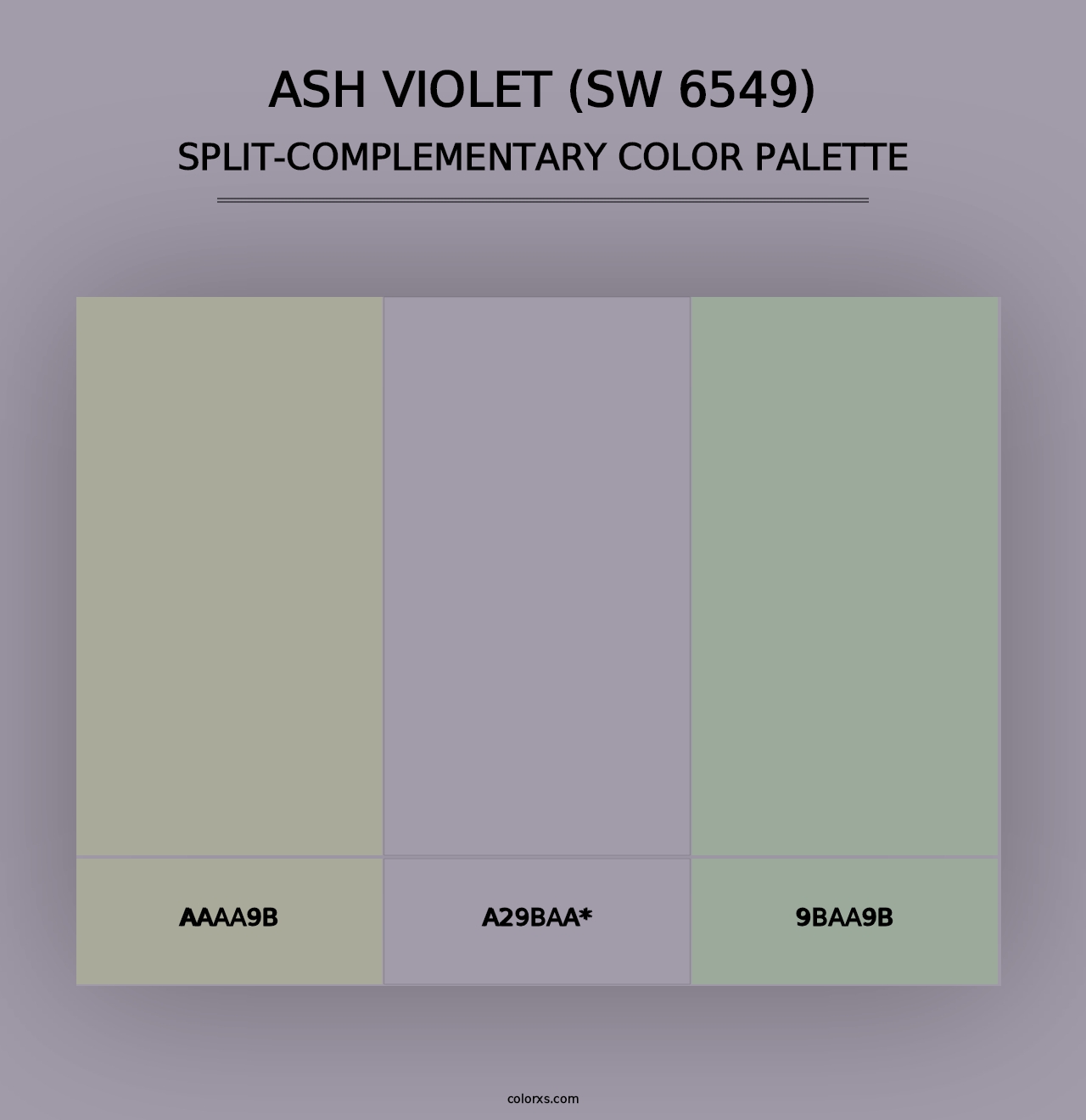 Ash Violet (SW 6549) - Split-Complementary Color Palette