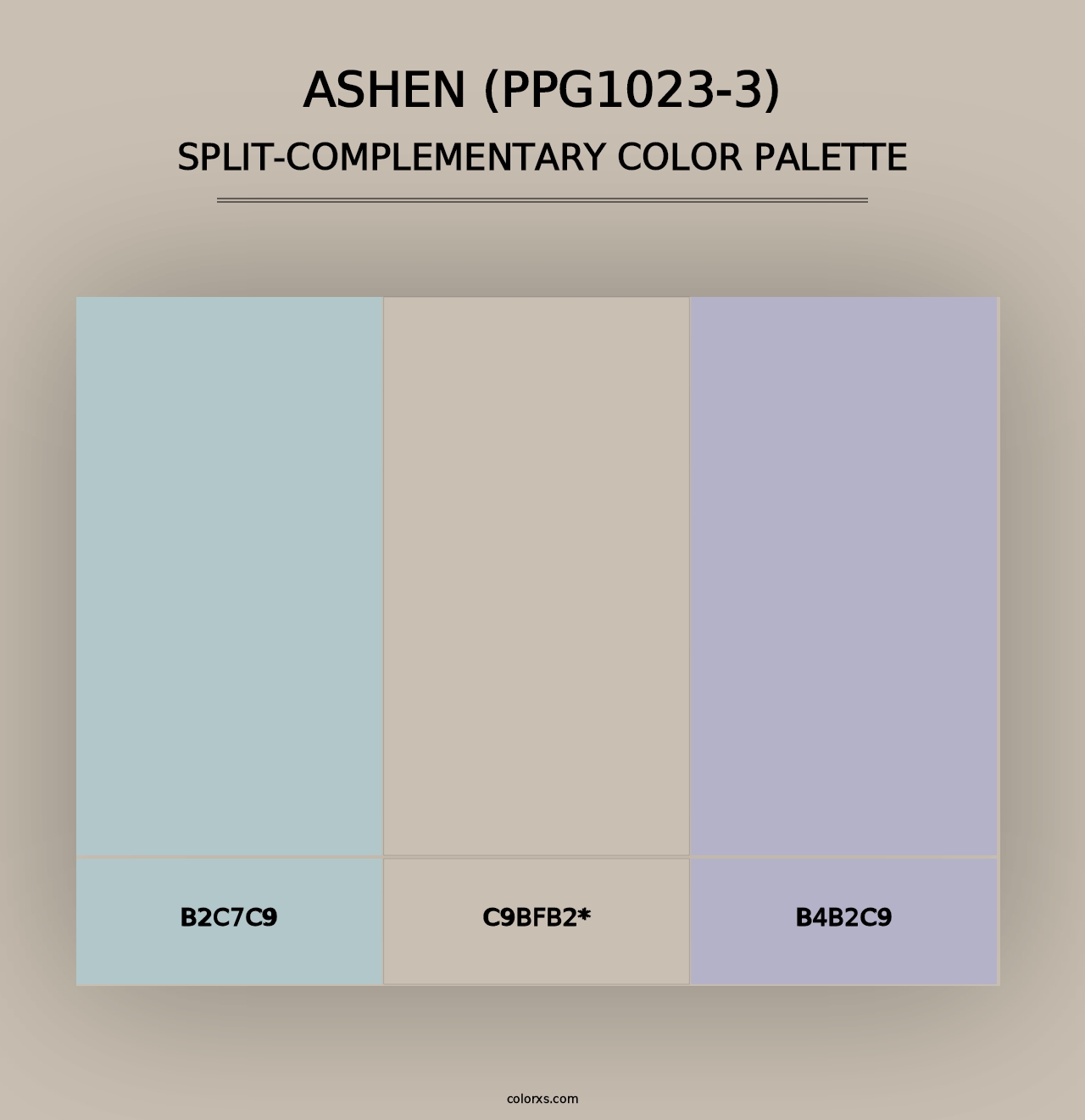 Ashen (PPG1023-3) - Split-Complementary Color Palette