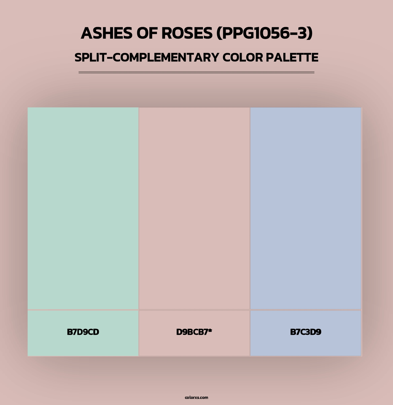 Ashes Of Roses (PPG1056-3) - Split-Complementary Color Palette