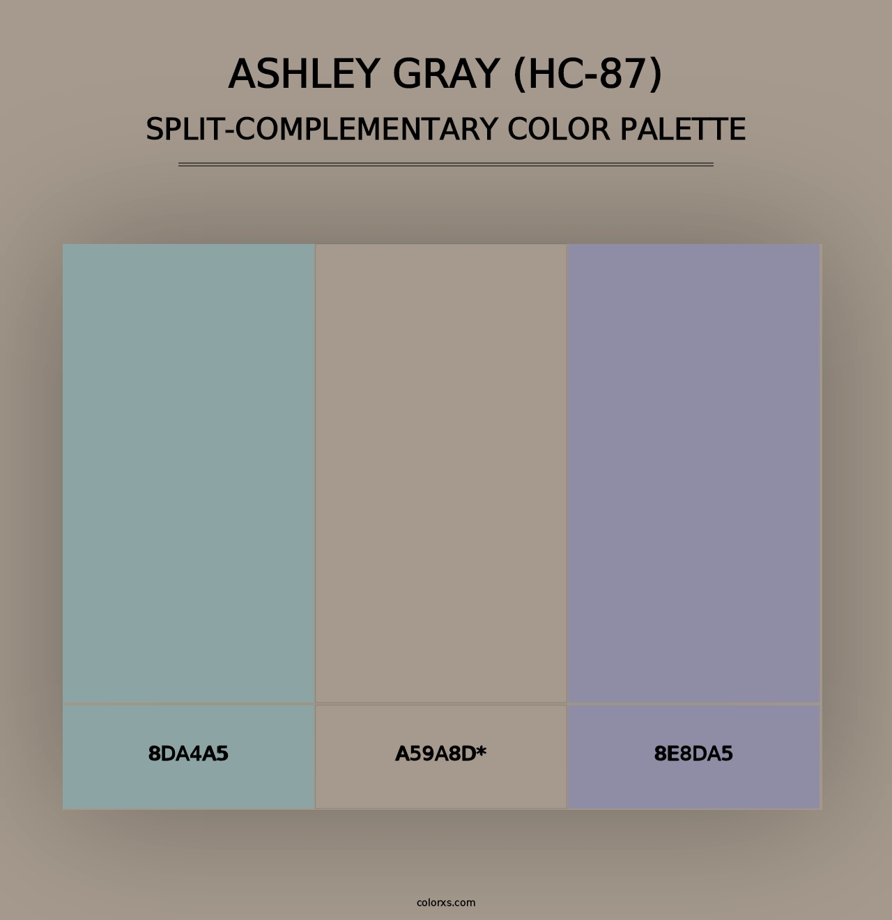 Ashley Gray (HC-87) - Split-Complementary Color Palette