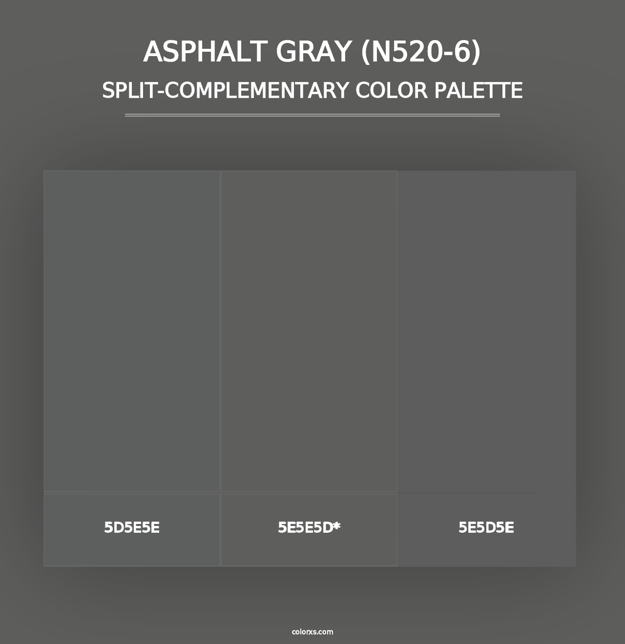 Asphalt Gray (N520-6) - Split-Complementary Color Palette