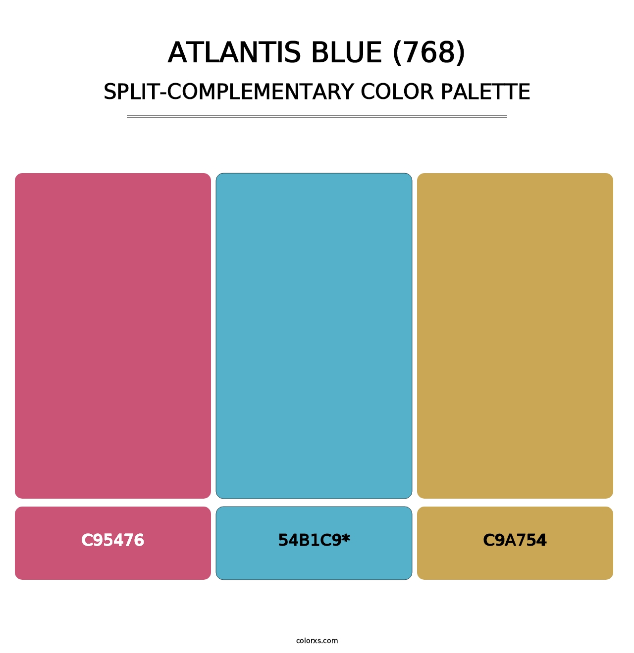 Atlantis Blue (768) - Split-Complementary Color Palette