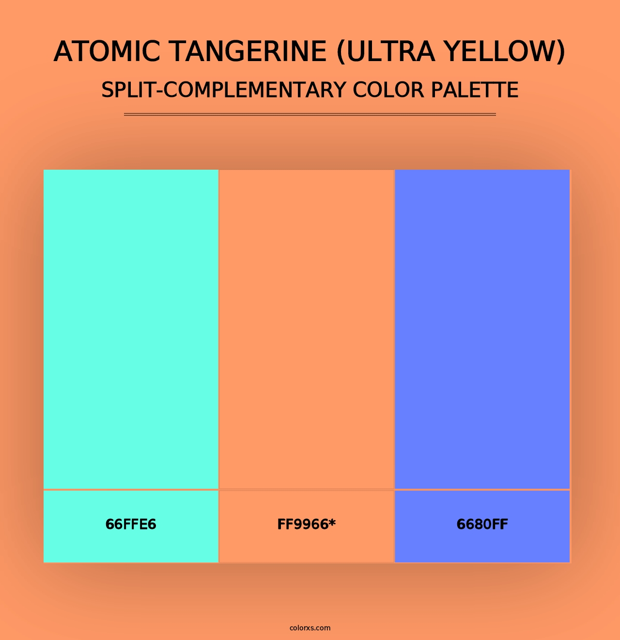 Atomic Tangerine (Ultra Yellow) - Split-Complementary Color Palette