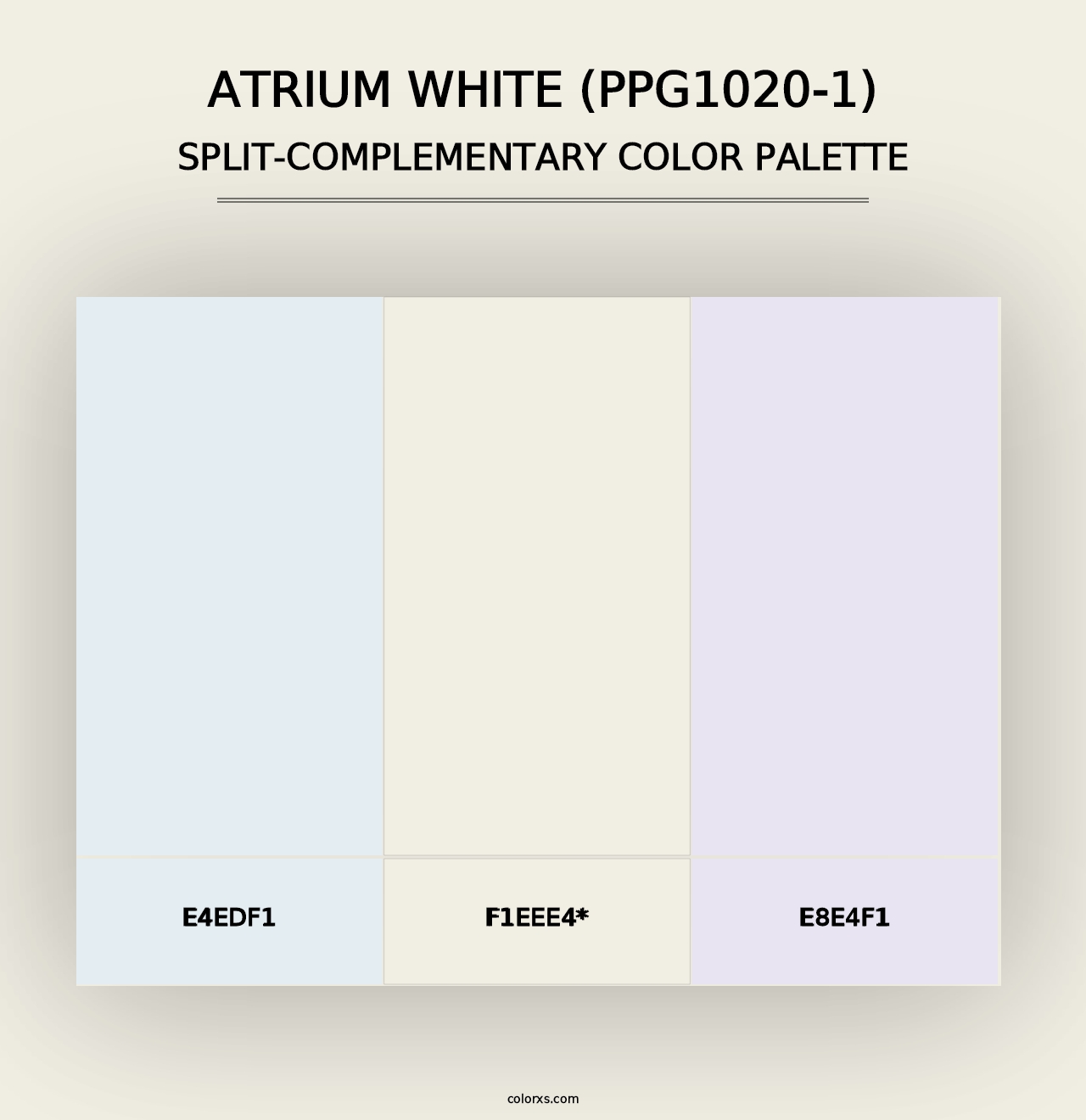 Atrium White (PPG1020-1) - Split-Complementary Color Palette